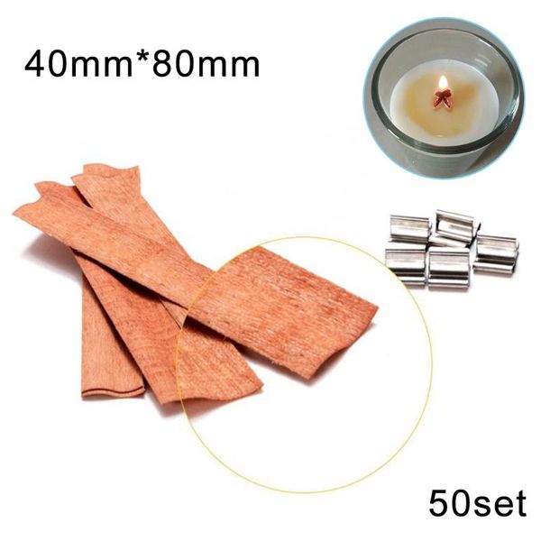 

50set s type wood wooden candles core + iron stands candle making supplies 50x