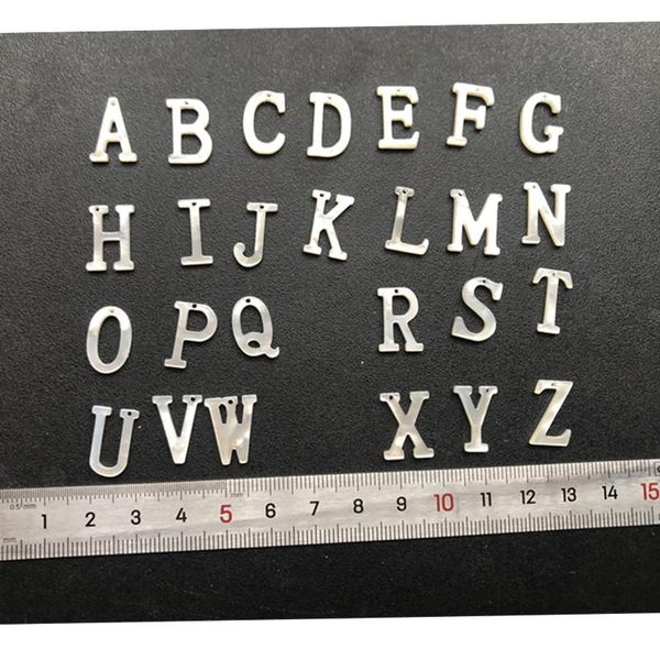 

other 10set/lot 15mm 26 inital letter mother of pearl shell for jewelry