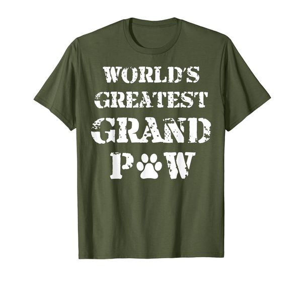 

grandpaw worlds greatest grand paw funny dog lover gift t-shirt, White;black