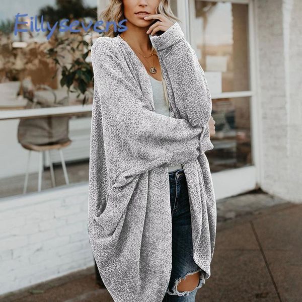 

women's knits & tees 2021 fashion women cardigan bat sleeve loose casual coat korean female clothes long solid color outerwear, White