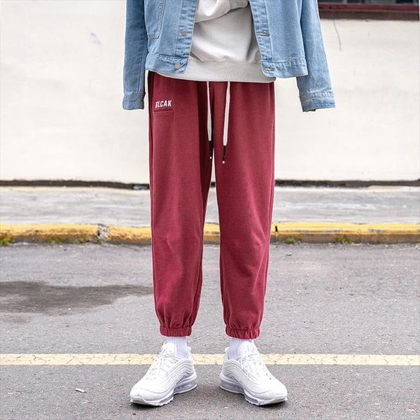 

ankle length black red sweatpants women pants streetwear spring autumn hip hop harem mens casual korean oversize joggers trouers