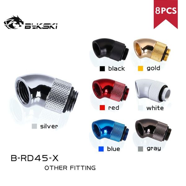 

degree rotary fitting bykski g1/4" rotatable 45Â° adapter cooling adjust connect direction water- cooled, 8pcs/lot, b-rd45-x fans & cool