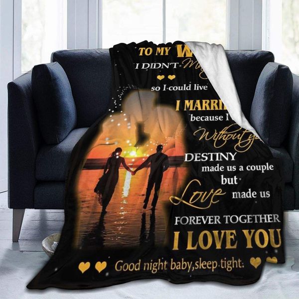 

to my wife i married you micro fleece blankets super soft cozy couch throw blanket for home bedding living room all seasons