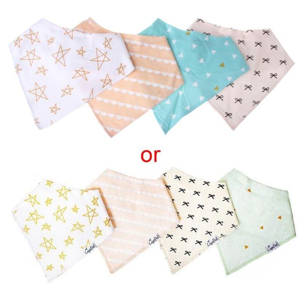 

4pcs kids baby bibs for boy&girl burp cloths waterproof dribble bandanas &