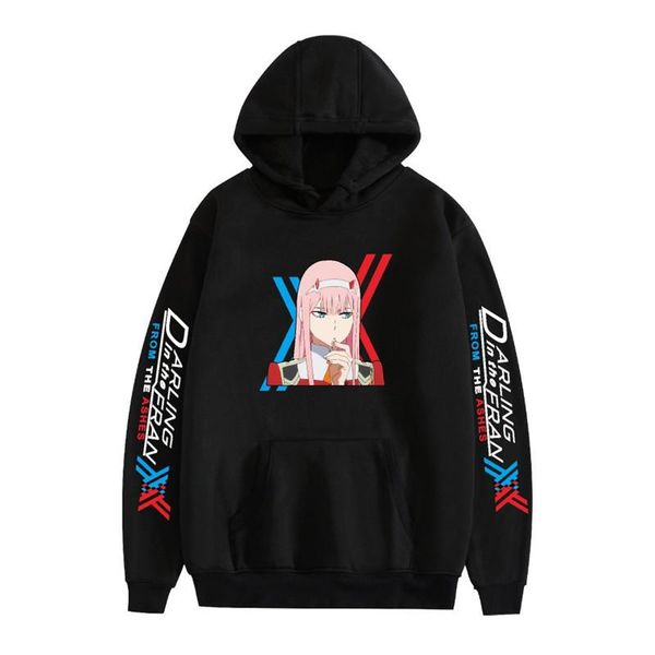 

men's hoodies & sweatshirts darling in the franxx print janpanese anime men women fashion mangan zero two pullover outerwear, Black