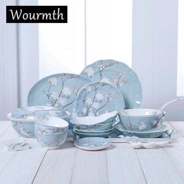 

dinnerware sets 1pieces bone china cutlery accessories dishes home noodle bowl beautiful tableware ceramic liberty combination dinner rice p