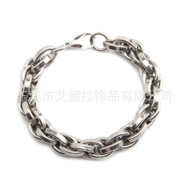 

,bracelet stainless steel bracelet fashion jewelry twist hand woven chain titanium men's accessories, Golden;silver
