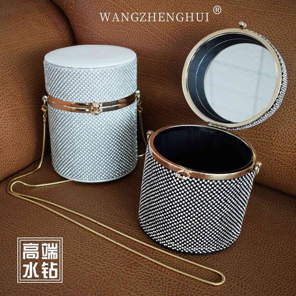 

evening bag 2021 water drill cosmetic storage with mirror fashion dinner diamond