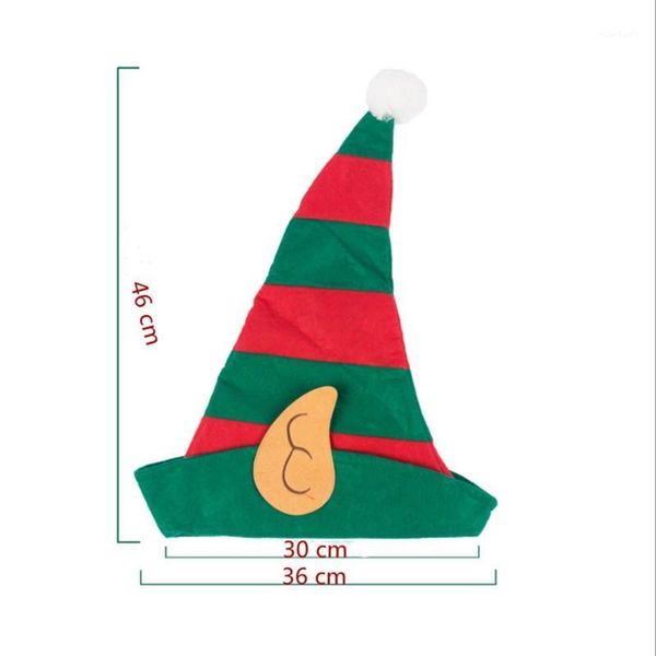 

christmas decorations santa hat elf clown ears red and green striped party