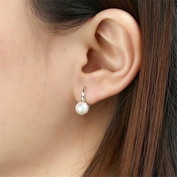 

simulated pearl earrings for women freshwater stud hook drop earring accessories with girls party jewelry dangle & chandelier, Silver