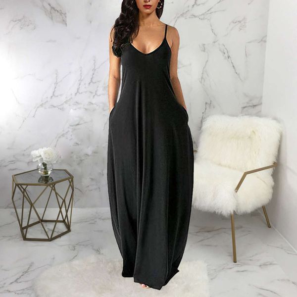 

2021 summer new v-neck fashion suspender open back one piece dress, White