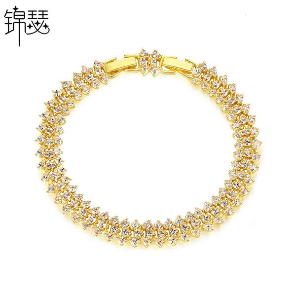 

bangles bracelet jinse hani korean version simple natural banquet versatile gold lady copper inlaid zirconium, Black