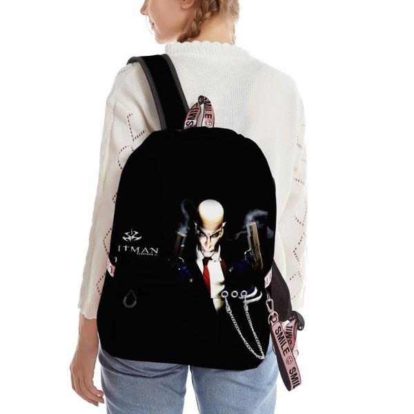 

backpack harajuku novelty shoulder backpacks students school bags game hitman 3d oxford waterproof boys girls travel laptop