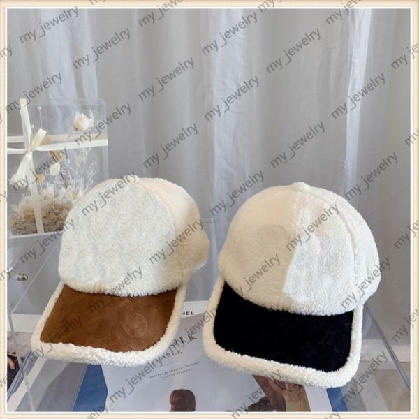 

lambskin baseball cap winter plush beanie caps quette street hats v letter fashion baseball cap for man woman imitation rabbit hair hat, Blue;gray