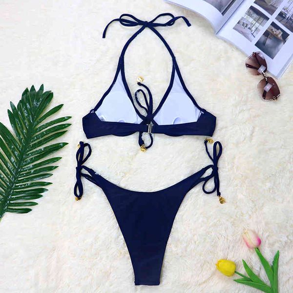 

high cut thong bathing suit brief brazilian strappy swimwear women solid biquini swim beach micro bikini set 3605b