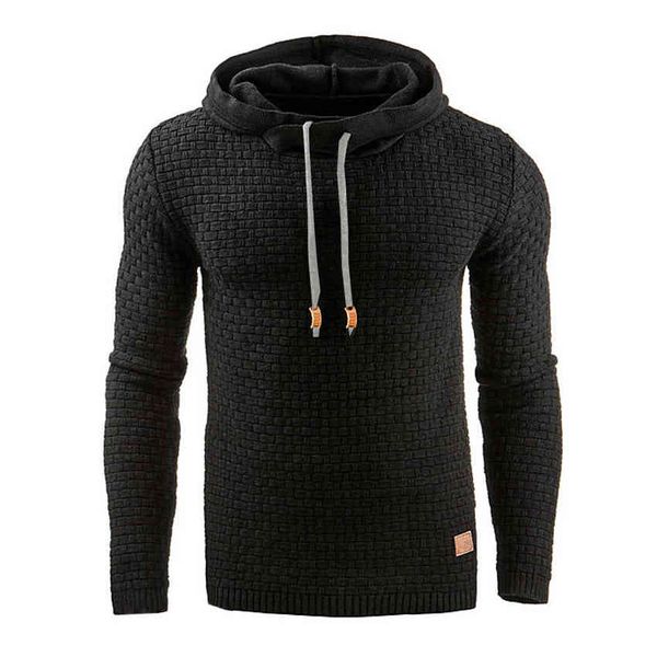 

men's hoodies & sweatshirts mens casual pullover long sleeve male solid color hooded sweatshirt tracksuit coat man fashion hi, Black