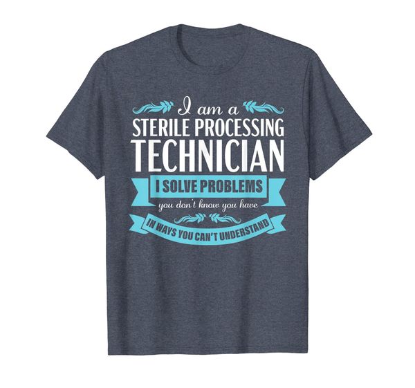 

sterile processing technician funny problems gift shirt, White;black
