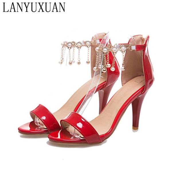 

fashion plus big size 31- 45 sandals summer ladies wedding party shoes high heel women pumps t863, Black