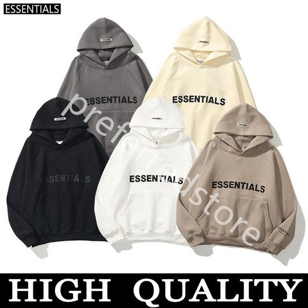 

2021 warm essentials hooded hoodies mens womens fashion streetwear pullover sweatshirts loose hoodies lovers clothing, Black