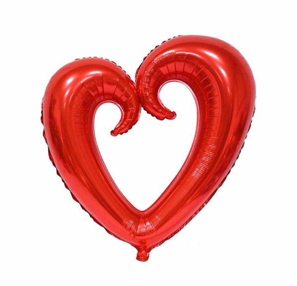 Decoração de festa 2pcs 40 polegadas Red Hook Heart Foil Balloons