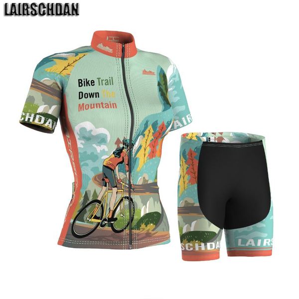 

racing sets lairschdan mountain bike clothing 2021 women bicycle jersey set cyclist summer outdoor sports cycling clothes ladies mtb wear, Black;blue
