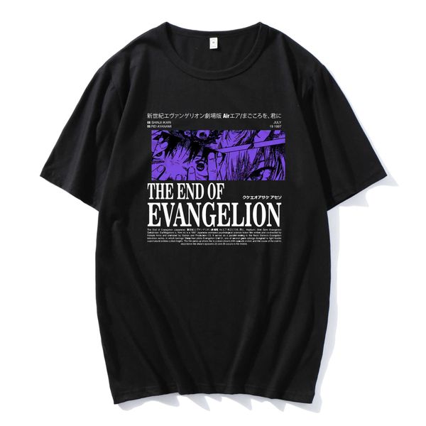 

anime harajuku ayanami rei printing tshirt men/momen oversized short sleeve t-shirt spring summer 100% cotton, White;black