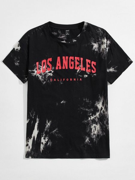 

men letter graphic tie dye tee u8np#, White;black