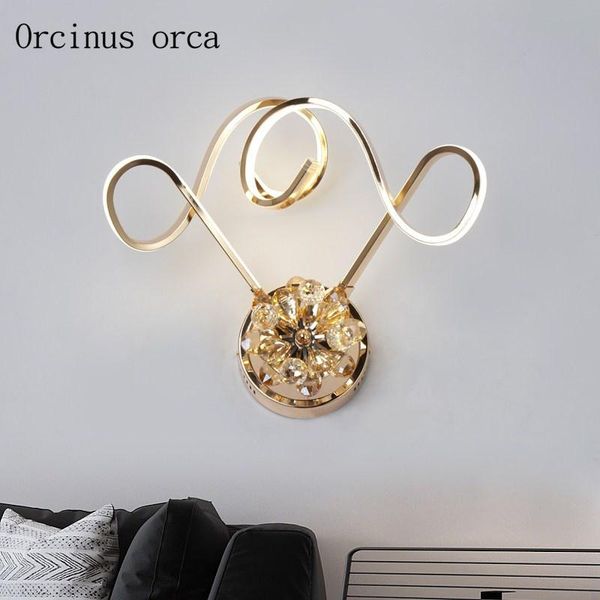 

wall lamps modern minimalist led crystal lamp living room corridor bedroom bedside creative personality double head