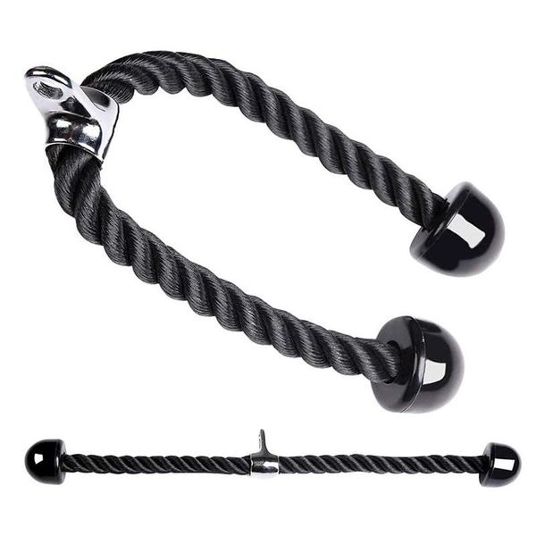 

resistance bands 27-inch tricep rope fitness accessory nylon drawstring biceps triceps back shoulder exercise cable machine pull-down non-sl