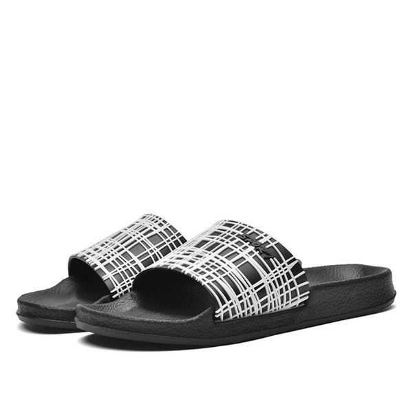 

slippers men summer flat 2021 shoes beach wedge slides bathroom #20, Black