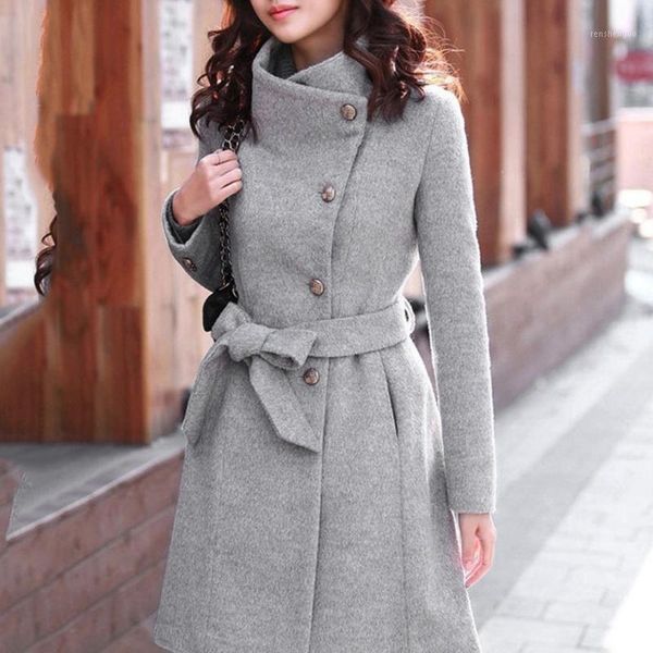

women's wool & blends womens winter parkas women fashion overcoat outwear lapel coat trench jacket long sleeve clothing #8, Black