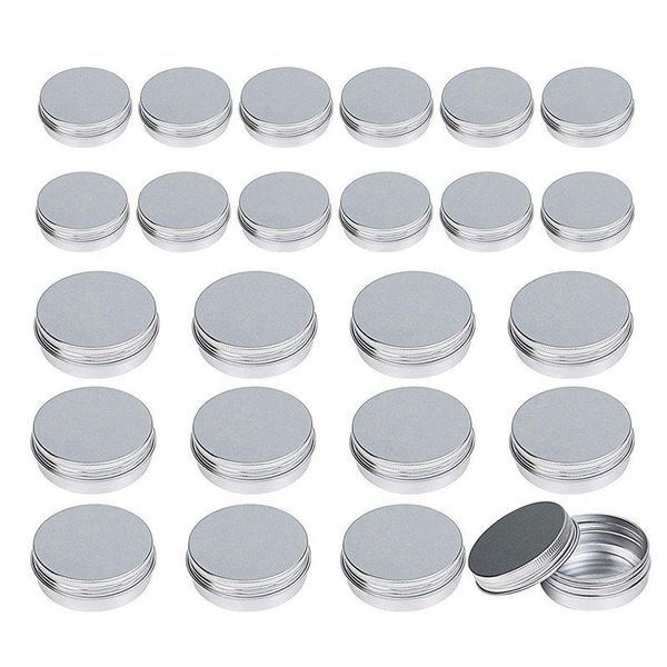 

storage bottles & jars aluminum tin jars,24 pcs(1oz 30ml + 2oz 60ml) cosmetic containers round with screw cap lid for diy crafts,cosmet