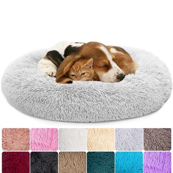 Pet Dog Cama confortável Donut Cuddler Rodada Cão Kennel Ultra Soft Lavável Cat Almofada Cama de Cama de Inverno Quente Sofá para Cães Grandes 211009