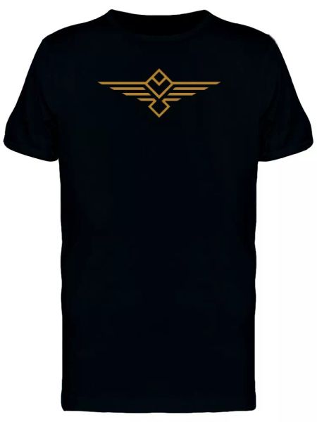 

geometric gold eagle shape men's tee -image by shutterstock, White;black