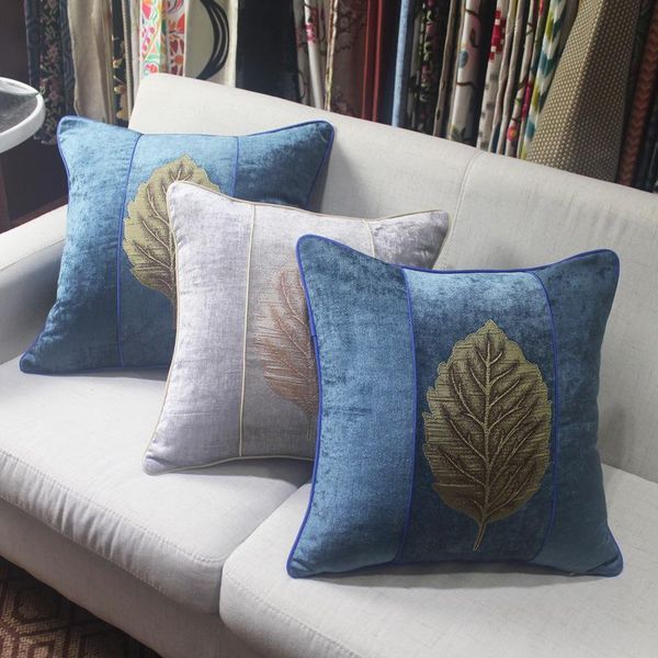 

europe chenille cushion cover for sofa bed decorative square/rectangle pillow covers navy/gray bedroom throw lumbar pillowcases cushion/deco