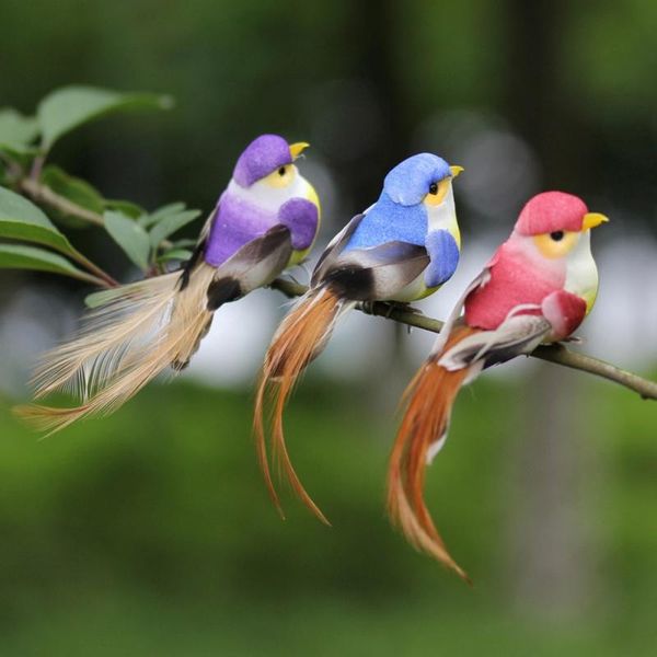 

garden decorations simulation feather birds models crafts diy wedding home ornament decoration 12pcs artificial fake foam animal