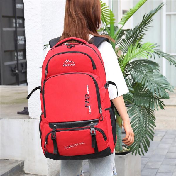 

backpack fashion red for men women large capacity bagpack durable camping travel backbag oxford cloth outdoor hiking