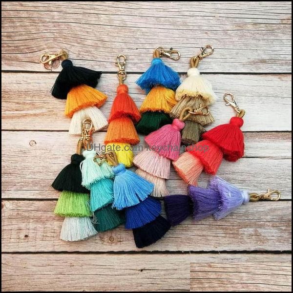 

keychains fashion accessories handmade women colorf boho pom tassel bag charm key chain jewerly 10 styles drop delivery 2021 yuzlj, Silver