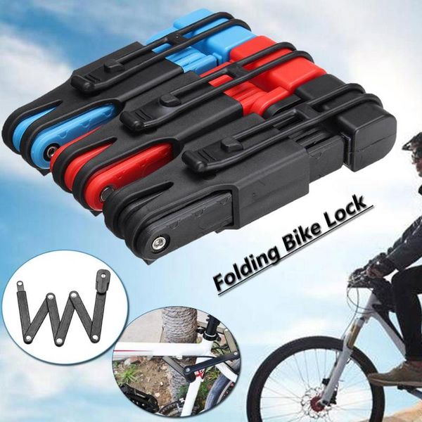 

bike locks bicycle folding lock portable anti-theft performance safety tool closed cylinder smart secure guard with keys for bikes