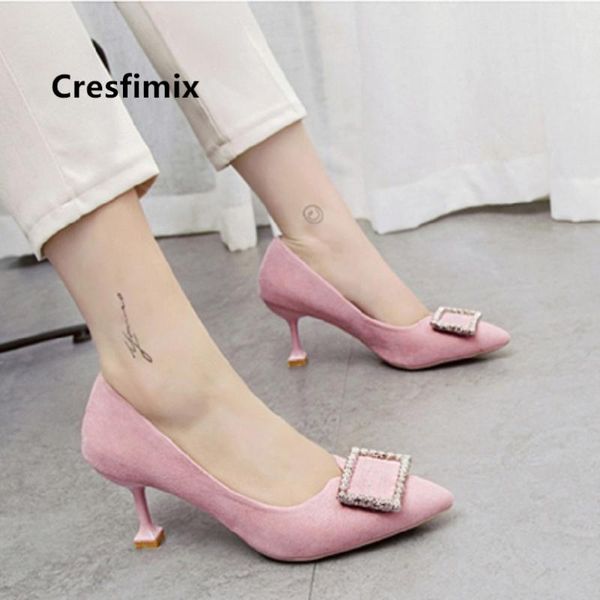 

dress shoes cresfimix female casual pink heel women fashion sweet party heels frauen a5399, Black