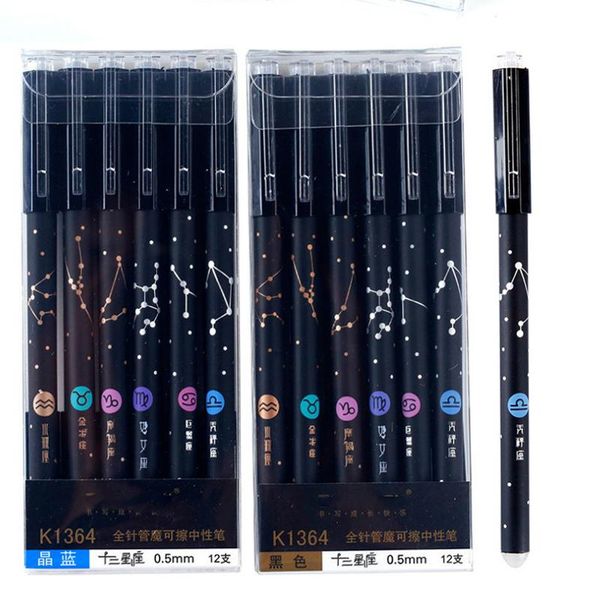 

gel pens 4pcs erasable pen blue black ink 0.5mm washable handle kawaii refill rods school writing tools cute stationery