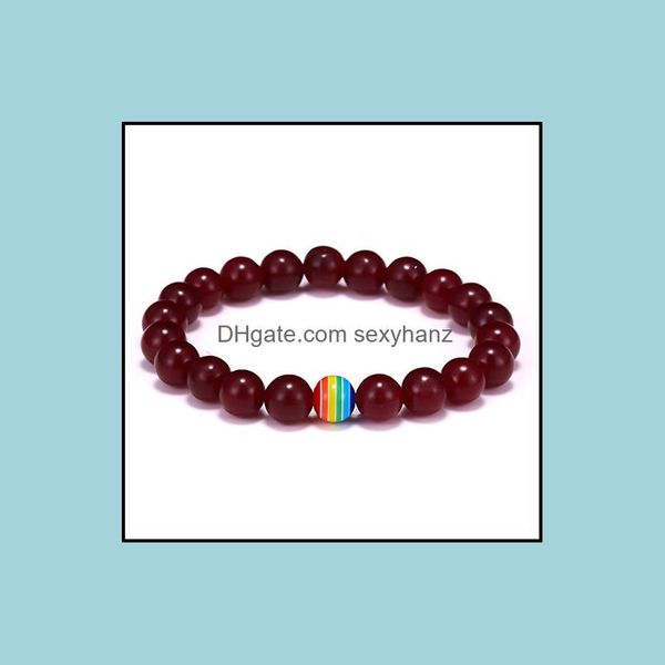 

charm bracelets jewelry rinhoo black & white scrub gay pride rainbow bracelet for men women friendship gifts wedding party drop delivery 202, Golden;silver