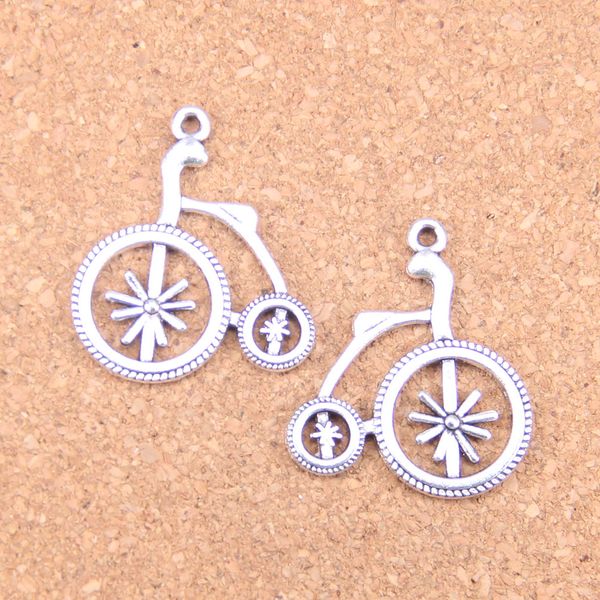 50 pcs Antique Prata Bronze Banhado Medieval Bike Bicicleta Encantos Pingente DIY Colar Pulseira Pulseira Bangle Achados 27 * 31mm