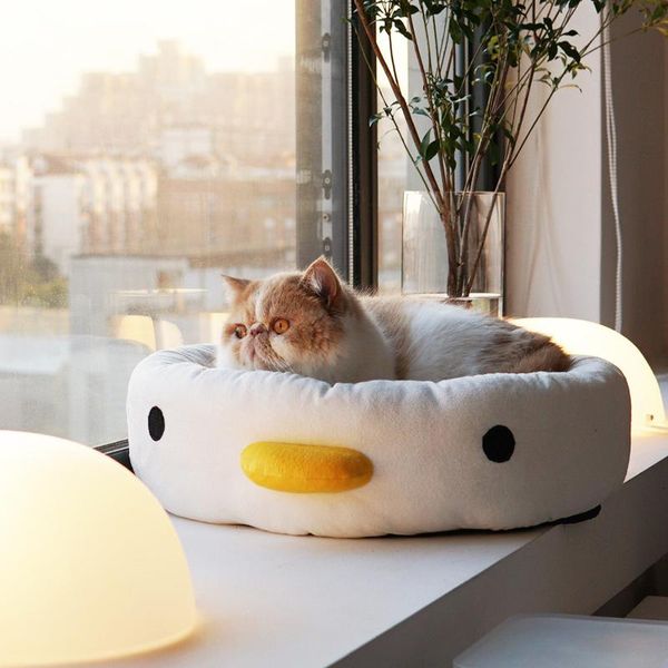 

cat beds & furniture round bed house soft nest kennel for small dogs basket pet products puppy kitten plush winter warm sleeping cushion sof