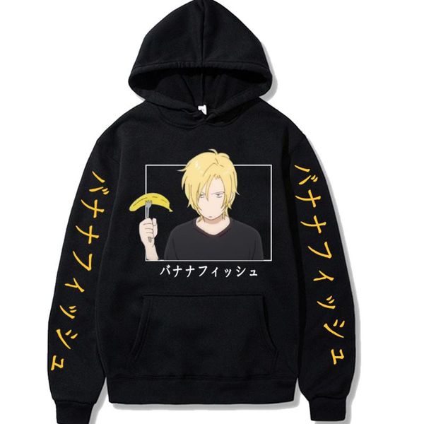 

men's hoodies & sweatshirts japan yaoi anime banana fish kawaii ash lynx long sleeve funny cartoon harajuku winter casual loose women&#, Black