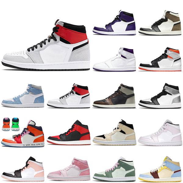 

new fashion basketball shoes 1s men 1 women crimson tint toe dutch green fearless maison chateau rouge pink quartz smoke grey obsidian polle