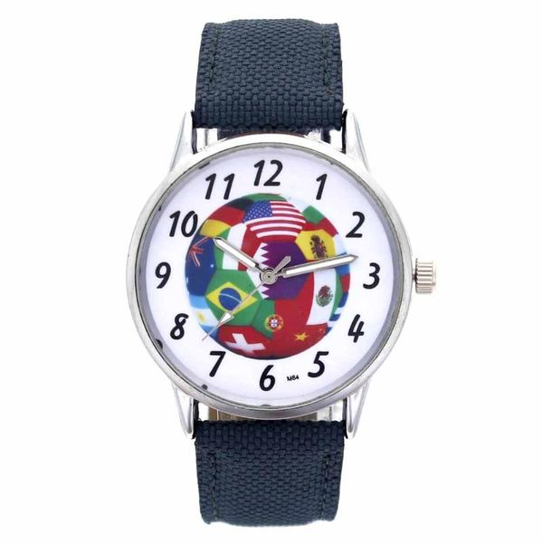 Wristwatches futebol mundial nacional de bandeira nacional de futebol bola padrão jóia de jóias banda de tela casual quartzo sport assistir presente para mulheres eu