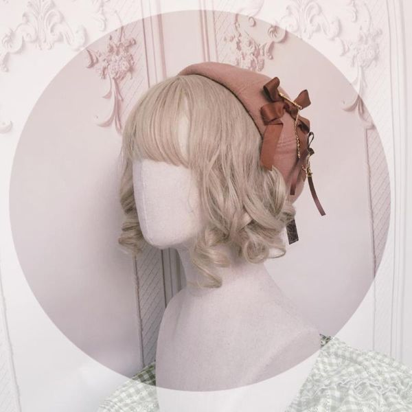 

party masks lovely bow french retro lolita octagonal beret wool flat hat japan sweet mori girl women's warm painter cap fall winter vin
