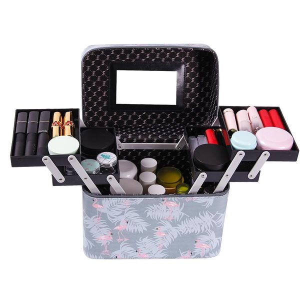 

professional cosmetic bag portable large capacity manicure beauty storage box case waterproof lovely the makeup bags & cases