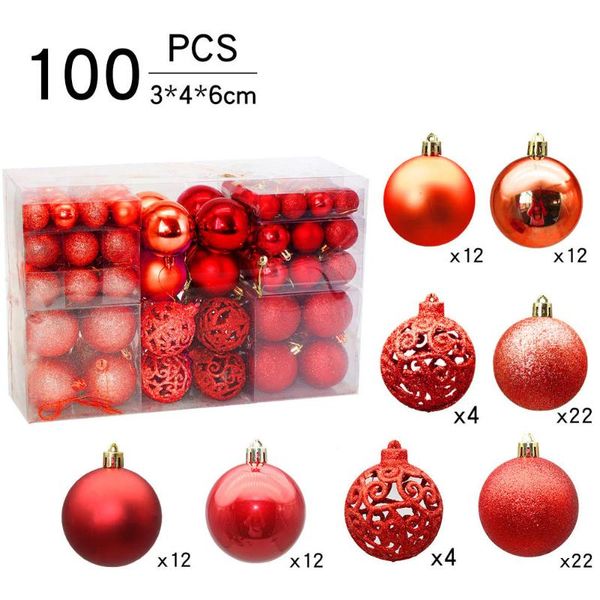 

100pcs christmas tree ornaments set decorative balls mini home holiday festival hanging party shatterproof multifunction diy decoration